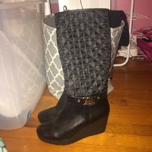 Michael Kors Black wedge boots size 10